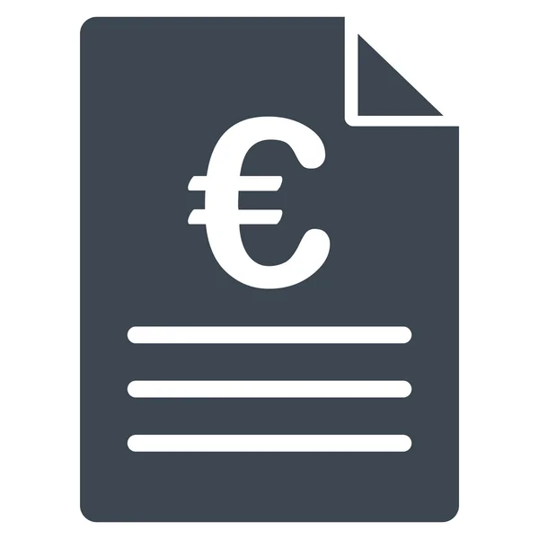 Ikona dokumentu w płaskie glifów euro — Zdjęcie stockowe