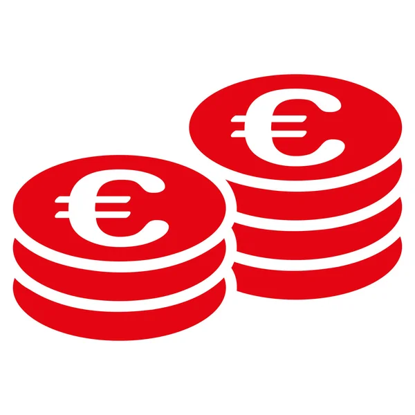 Euro mynt stackar platt Glyph ikonen — Stockfoto