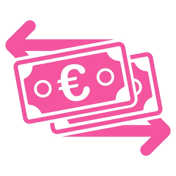 Euro-Banknoten ändern flaches Glyphen-Symbol — Stockfoto