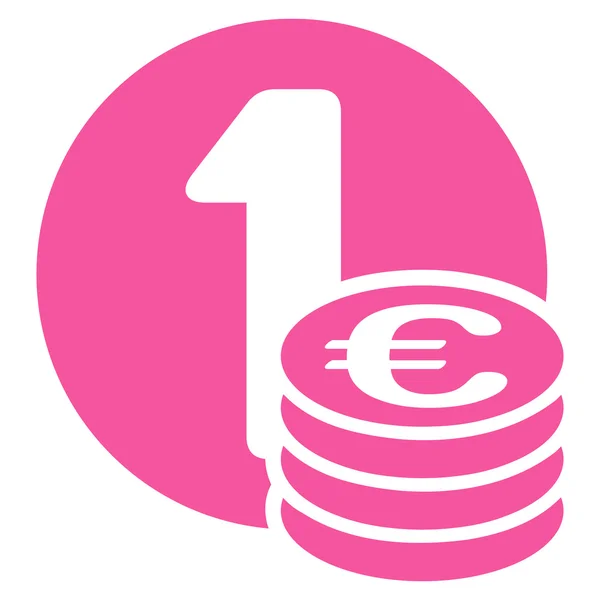 Euro mince ploché glyf ikona — Stock fotografie