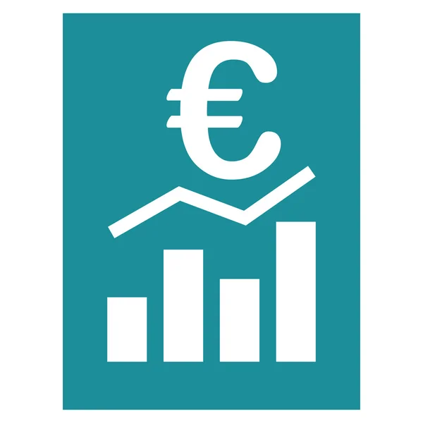 Euro Reporte de Venta Icono de Glifo Plano —  Fotos de Stock