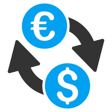 Euro dolar düz vektör simge Değiştir