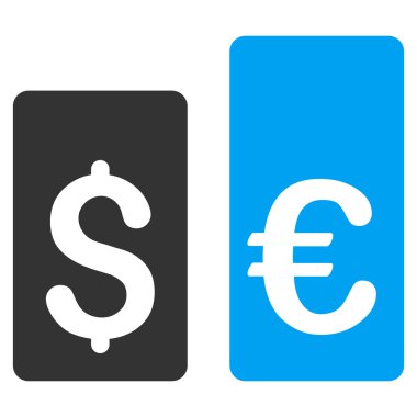 Para birimi oranı barlar vektör simge düz