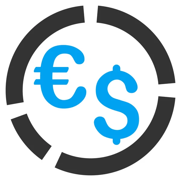 Currency Diagram Flat Vector Icon — Stock Vector