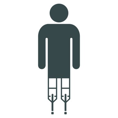 Adam koltuk değneği düz vektör simgesi