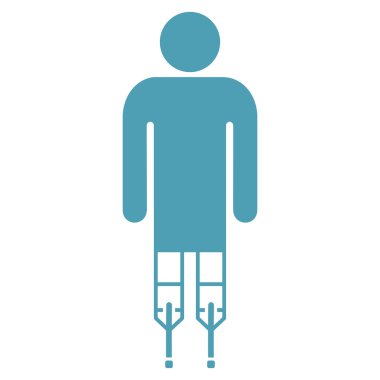 Adam koltuk değneği düz vektör simgesi