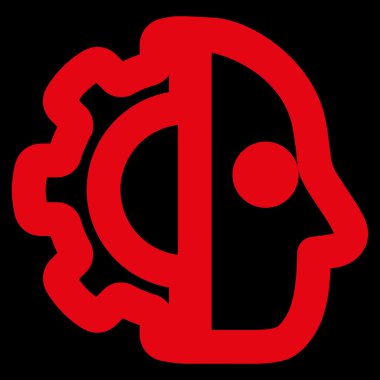 Cyborg kontur vektör simgesi