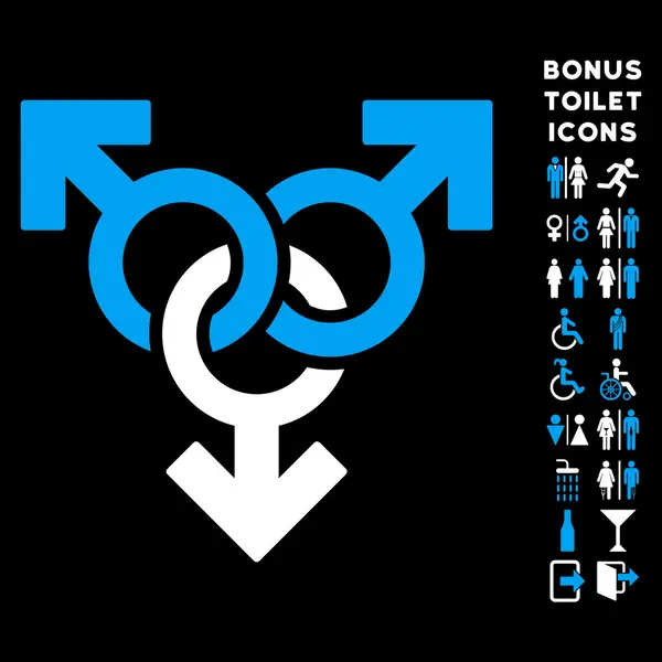 Групповая гей-икона с плоским вектором секса и бонус — стоковый вектор