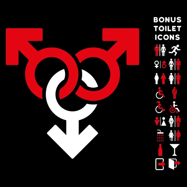 Групповая гей-икона с плоским вектором секса и бонус — стоковый вектор