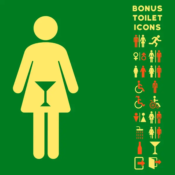Woman Flat Vector Icon and Bonus — Stock Vector