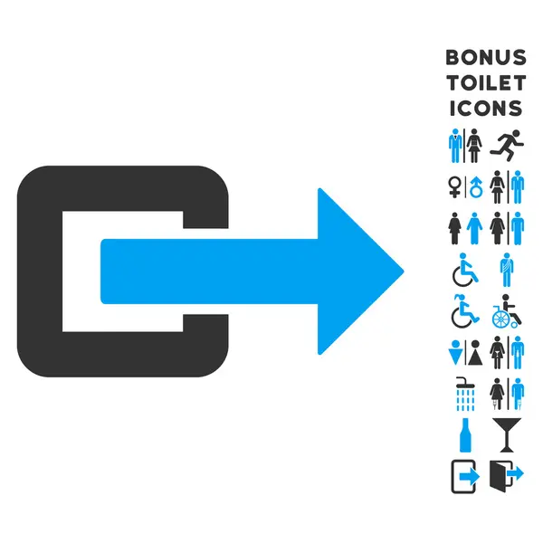 Sens de sortie Icône vectorielle plate et bonus — Image vectorielle