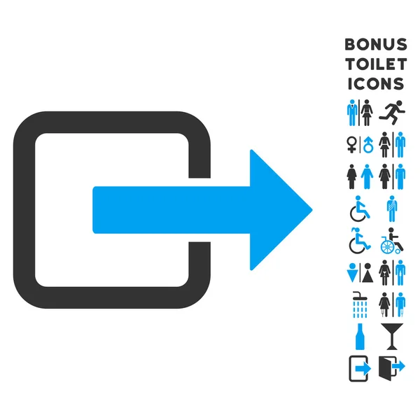 Ícone e bônus do vetor liso da porta da saída — Vetor de Stock