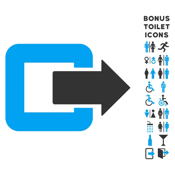 Ícone e bônus do vetor liso da porta da saída — Vetor de Stock