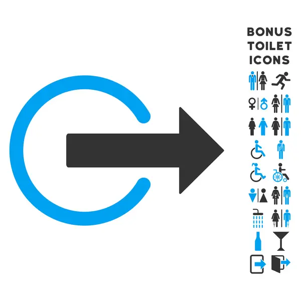 Logga ut platt vektor symbol och Bonus — Stock vektor