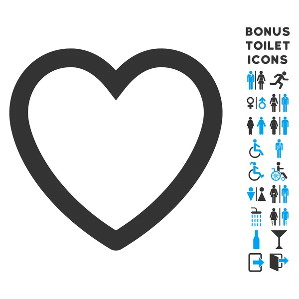 Corazón de amor plana Vector icono y bono — Vector de stock