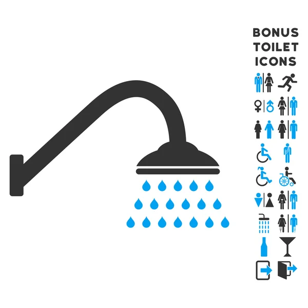 Душевая плоская векторная икона и бонус — стоковый вектор