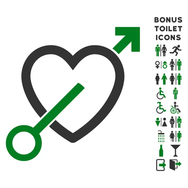 Flecha de amor plana Vector icono y bono — Vector de stock