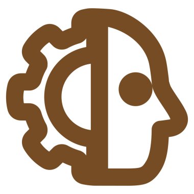 Cyborg kontur vektör simgesi