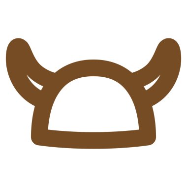 Boynuzlu miğfer kontur vektör simgesi