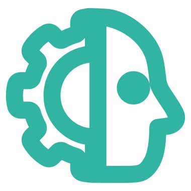 Cyborg kontur vektör simgesi