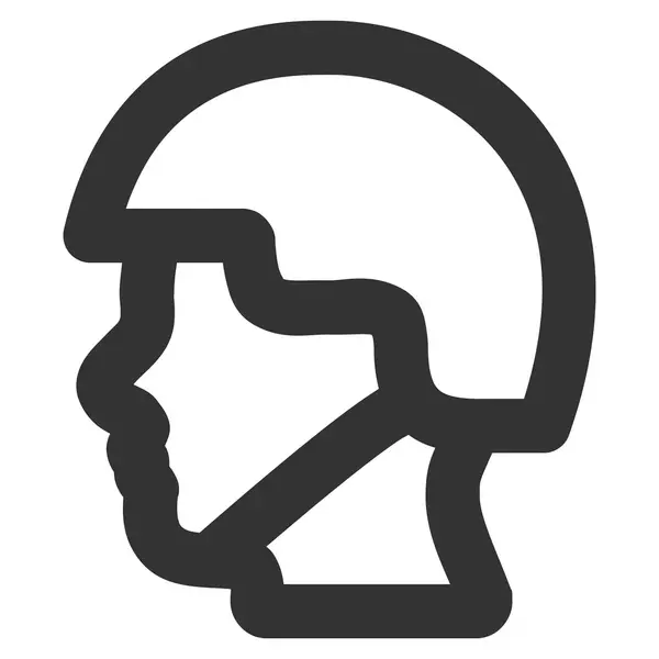 Soldado Head Stroke Vector Icono — Vector de stock