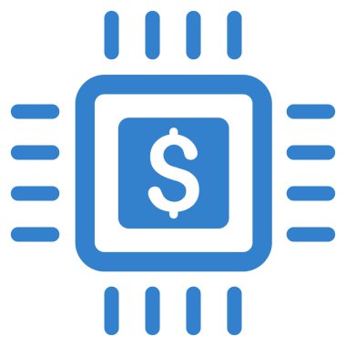 İşlemci fiyat düz glif simgesi