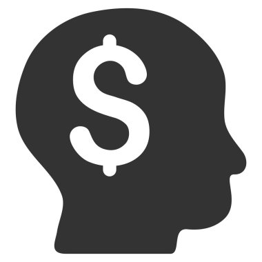 Bankacı düz glif simgesi