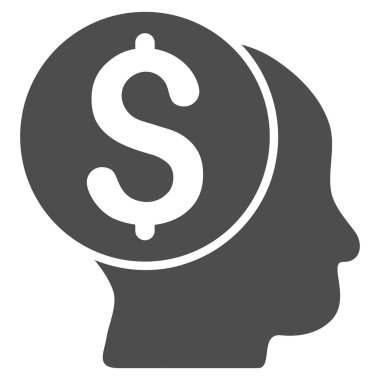 Bankacı düz glif simgesi