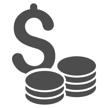 Dolar paraları düz glif simgesi