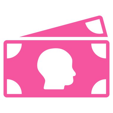 Banknot düz glif simgesi