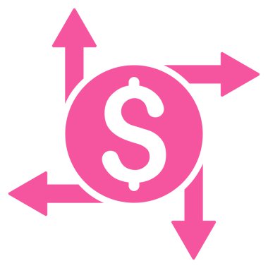 Para düz glif simgesi harcamak