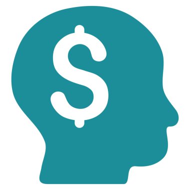 Bankacı düz glif simgesi