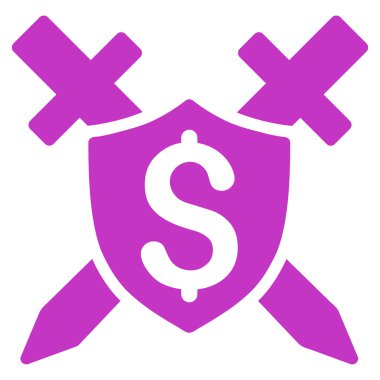 Mali kalkan düz glif simgesi