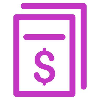 Faturalar düz glif simgesi