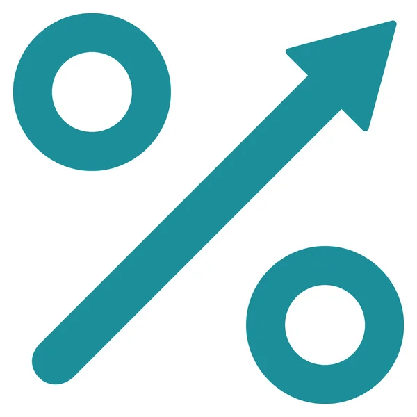 Groeiend percentage platte Glyph-pictogram — Stockfoto
