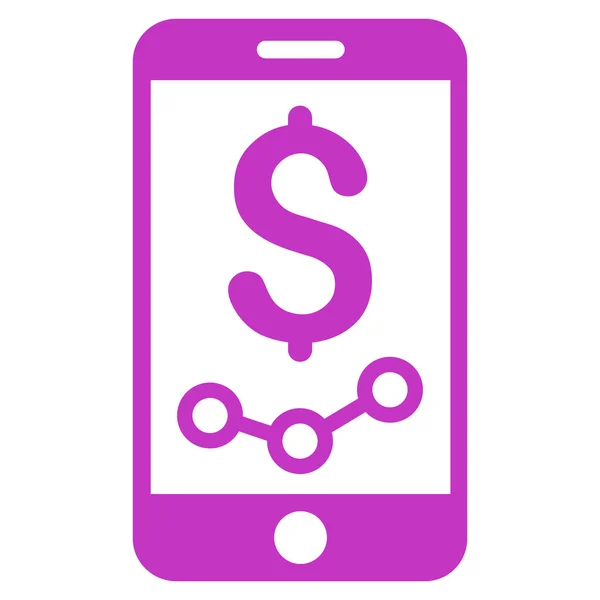 Mobile Sales Report Flat Glyph Icon — Stock Photo, Image