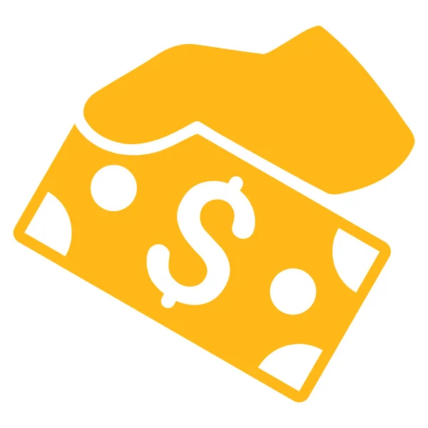 Pay Cash Flat Glyph Icon — Stock Photo, Image