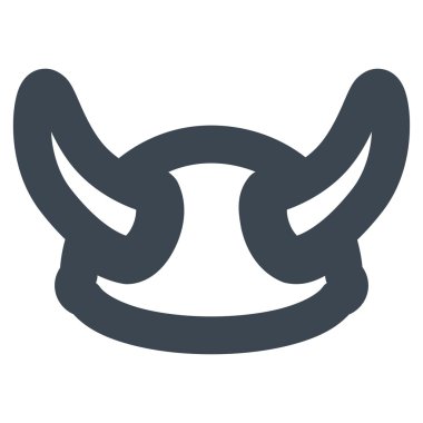 Viking kask kontur vektör simgesi