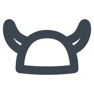 Boynuzlu miğfer kontur vektör simgesi