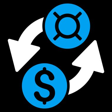 Dolar Döviz Alım Satım düz vektör simgesi