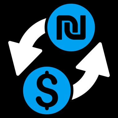 Doları şekel Exchange düz vektör simgesi