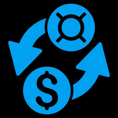 Dolar Döviz Alım Satım düz vektör simgesi