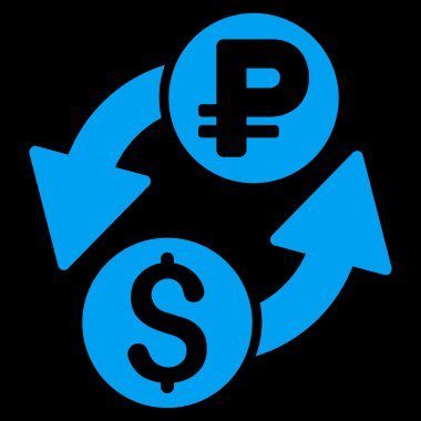 Doları Rublesi Döviz düz vektör simgesi