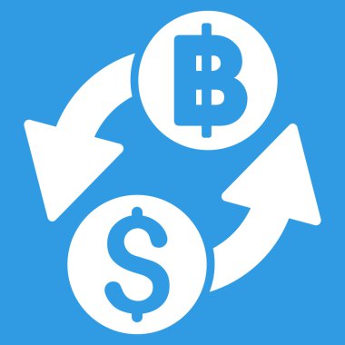 Doları Baht Exchange düz vektör simgesi