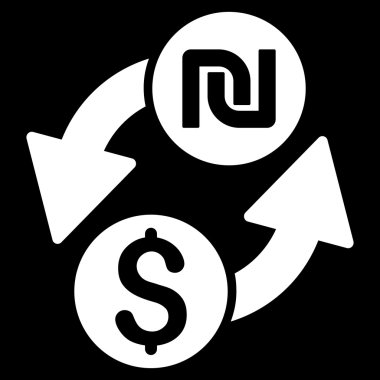 Doları şekel Exchange düz vektör simgesi