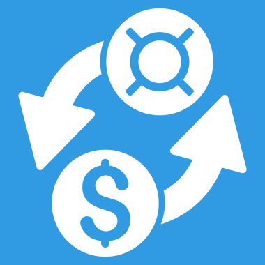 Dolar Döviz Alım Satım düz vektör simgesi