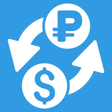 Doları Rublesi Döviz düz vektör simgesi