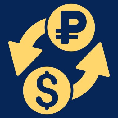 Doları Rublesi Döviz düz vektör simgesi