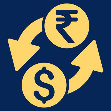 Doları Rupisi Döviz düz vektör simgesi