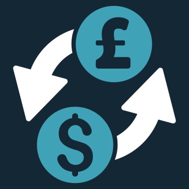 Doları Lirası Döviz düz vektör simgesi